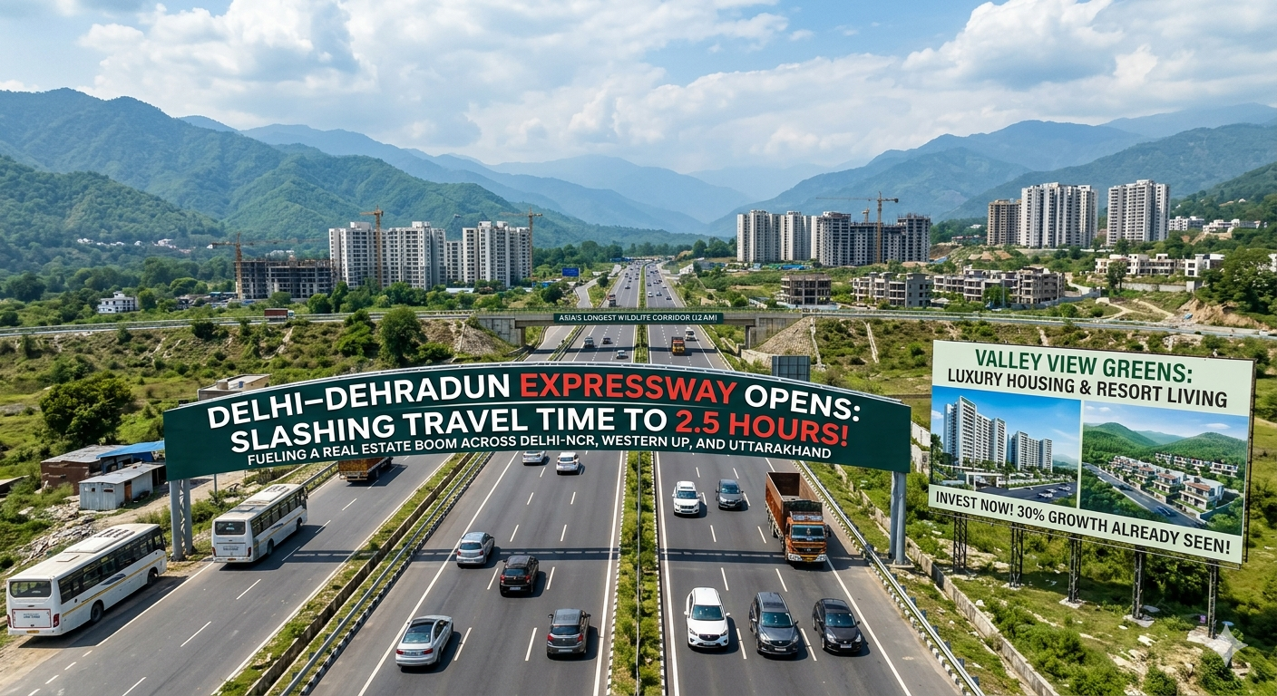 Delhi–Dehradun Expressway Opens, Real Estate Boom Across Delhi-NCR, Western UP, and Uttarakhand